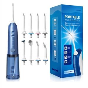 Atmoko Portable Water Flosser for Teeth with 8 Jet Tips. Cordless. New in box
